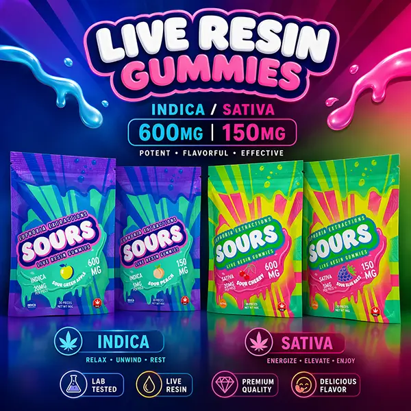 LIVE RESIN GUMMIES SOUR IND / SAT in ASSORTED FLAVORS at Fort York Cannabis