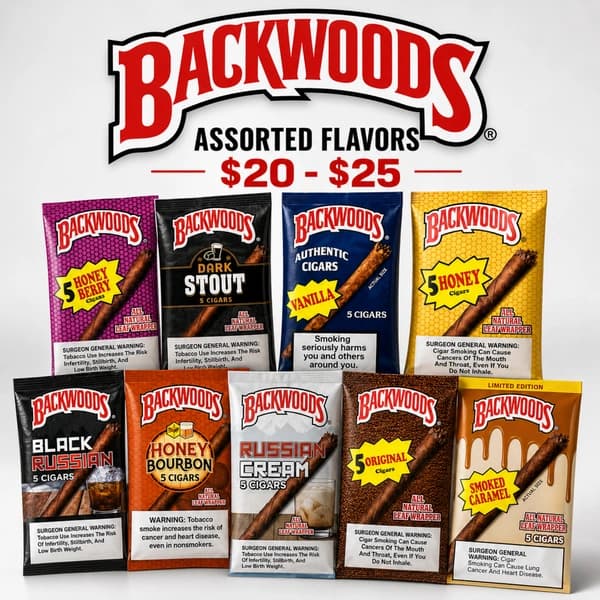 BACKWOODS ASSORTED FLAVORS $20-$25 at Fort York Cannabis